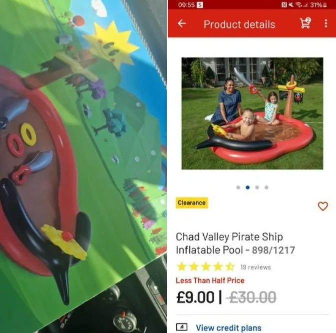 Argos has reduced the price of its inflatable pool