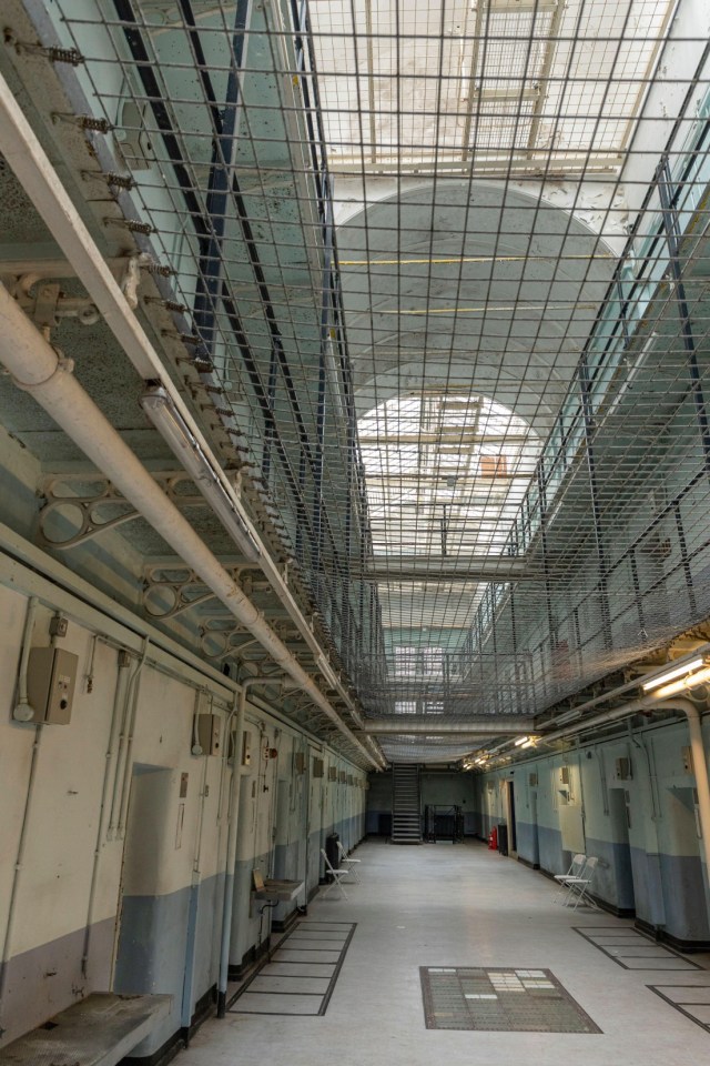 2BXBFCR Prison landing in Shepton Mallet Prison, Somerset, England