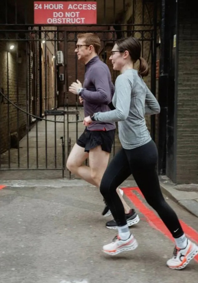 Alice testing the trainers out at a run club