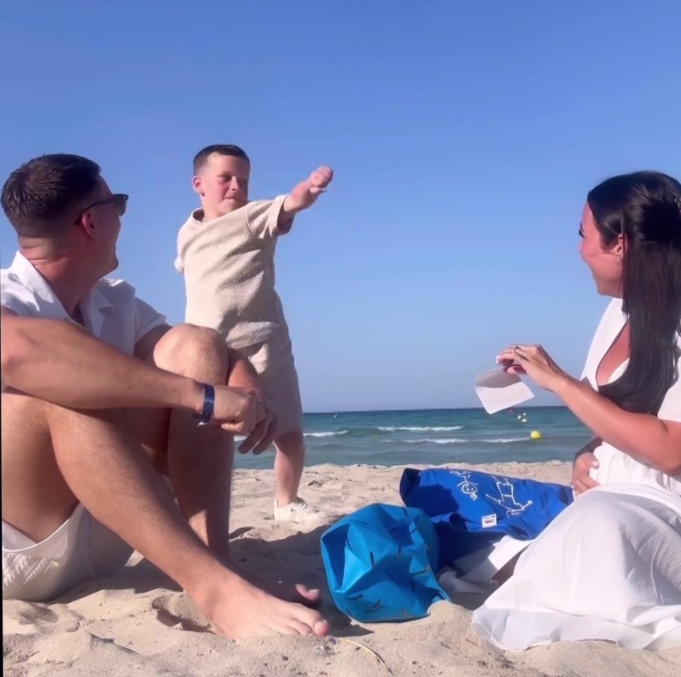 The couple revealed the moment Caben found out that he was going to be a big brother