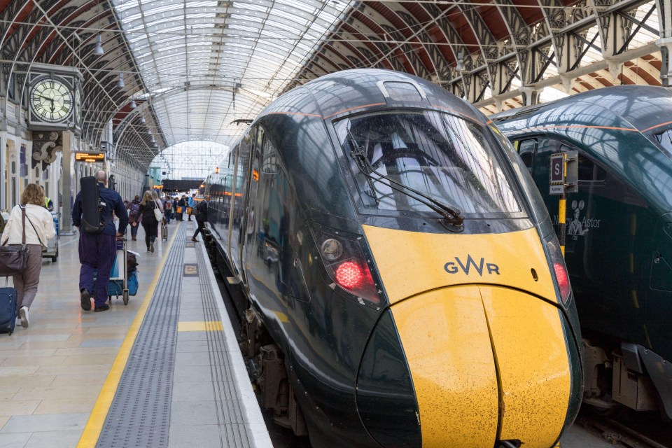 A GWR train at Paddington Station in London