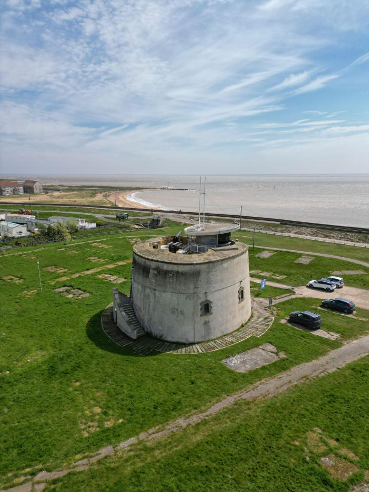 The village's Martello tower hosts art exhibitions and community events