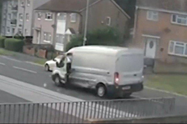 Footage of the van racing away