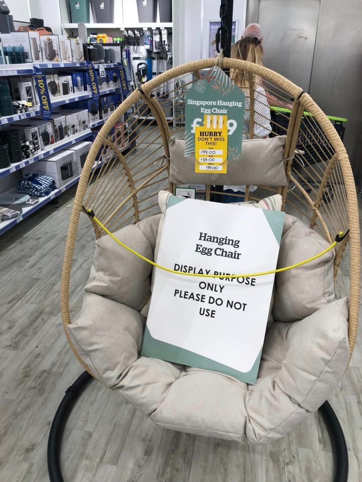 The Singapore Hanging Egg Chair is reduced to £99