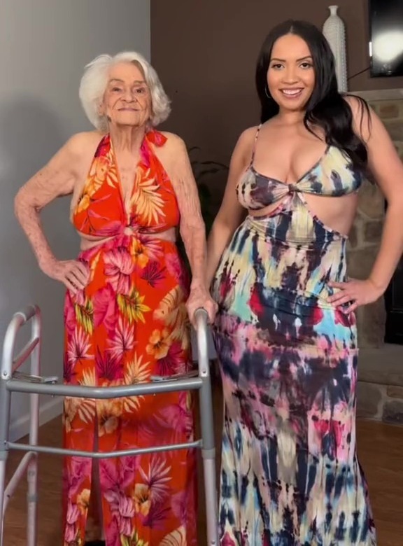 Stephanie loves dressing her grandma up in her clothes