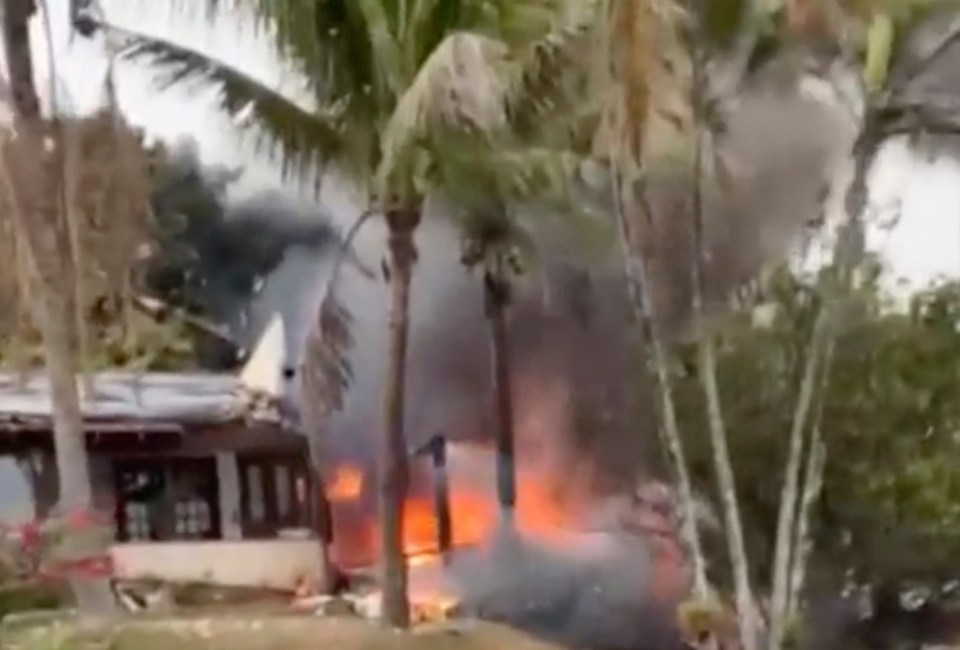 The plane crashed next to a house