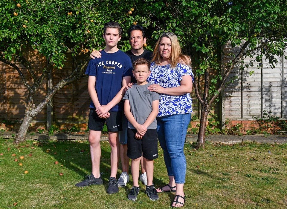 Illness hit Carla Jefferson and husband Craig at the same time - pictured with sons Harvey and Jacob