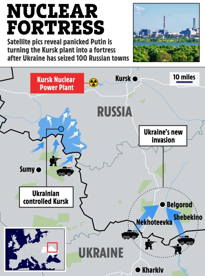 a map showing the location of the nuclear fortress in ukraine