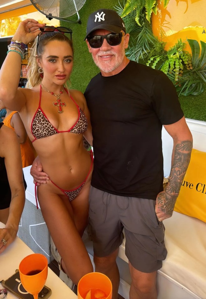 The star has been partying in Ibiza with the likes of Wayne Lineker