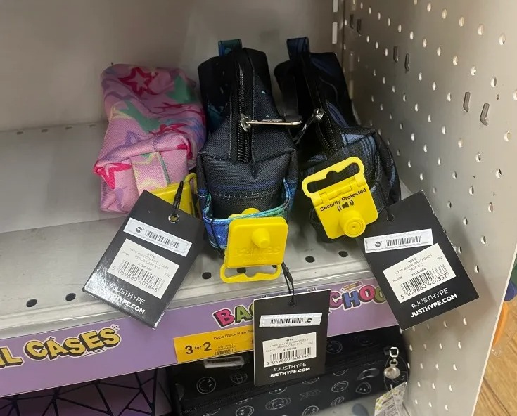 LOCK & KEY Now kids back to school supplies are being slapped with anti-theft security tags at WHSmith in shoplifting crackdown SUN EXCLUSIVE