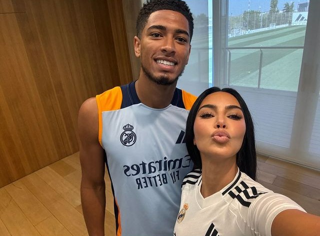 Kim Kardashian linked up with Jude Bellingham as she visited Real Madrid