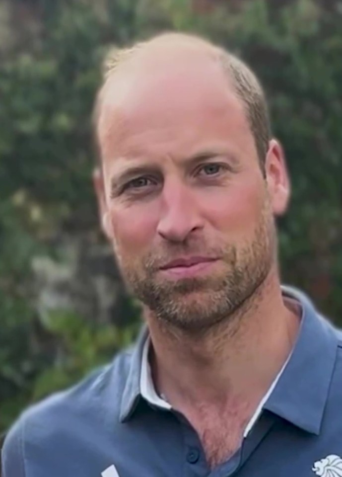 Prince William showed off his new facial fuzz during a video showing support for Team GB