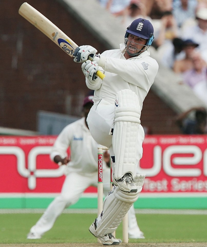 Graham Thorpe in action for England against West Indies in 2004