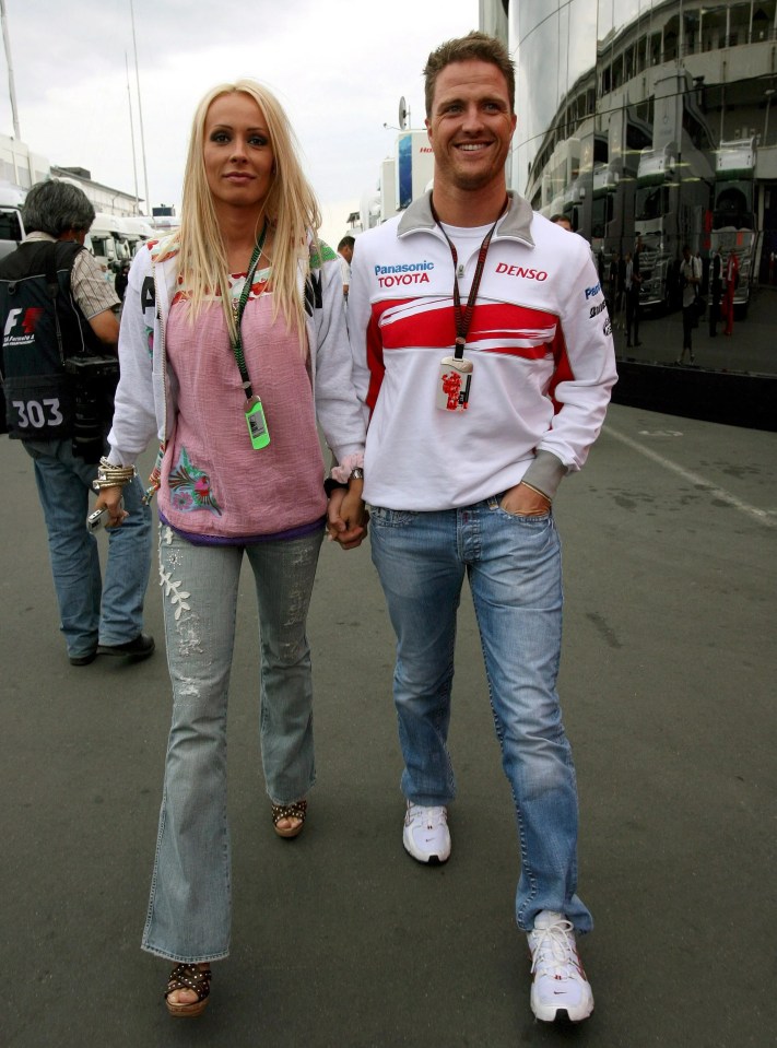 German F1 racer Ralf Schumacher pictured with ex-wife Cora