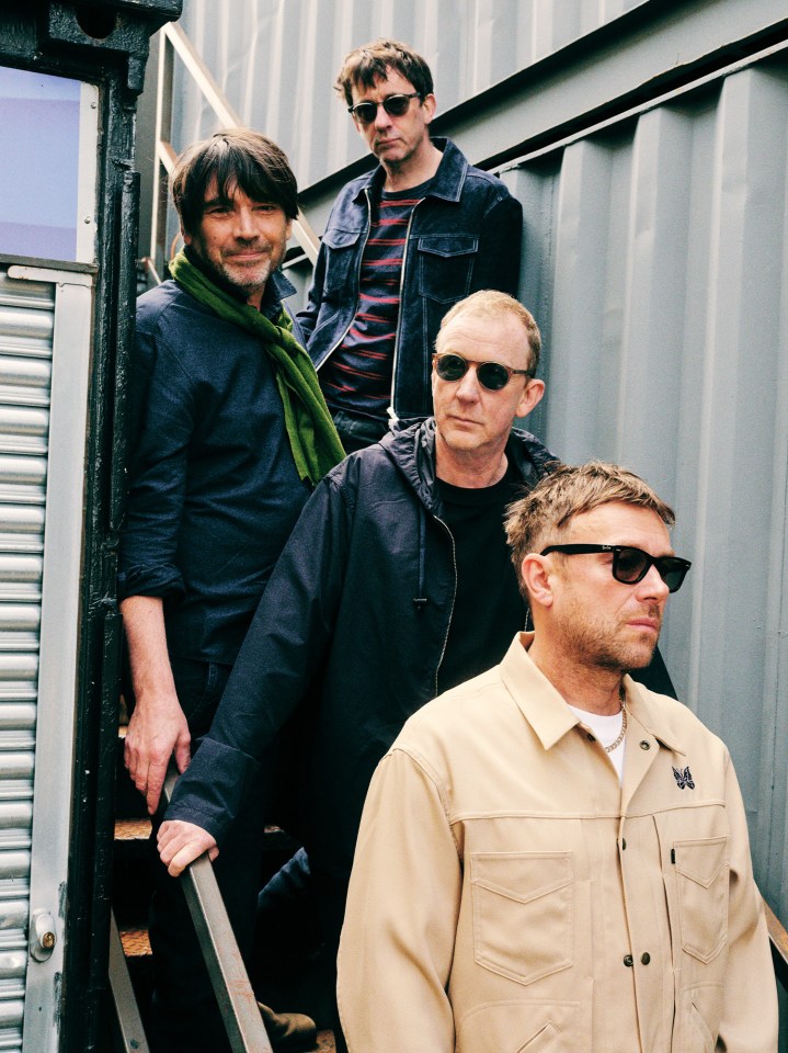 Blur reunited, top to bottom, Graham Coxon, Alex James, Dave Rowntree and Damon Albarn