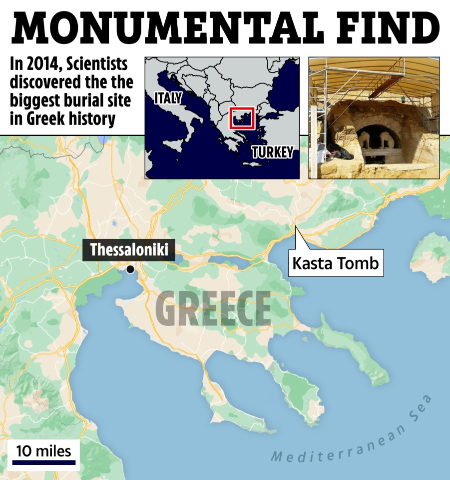 a map showing the location of the monumental find