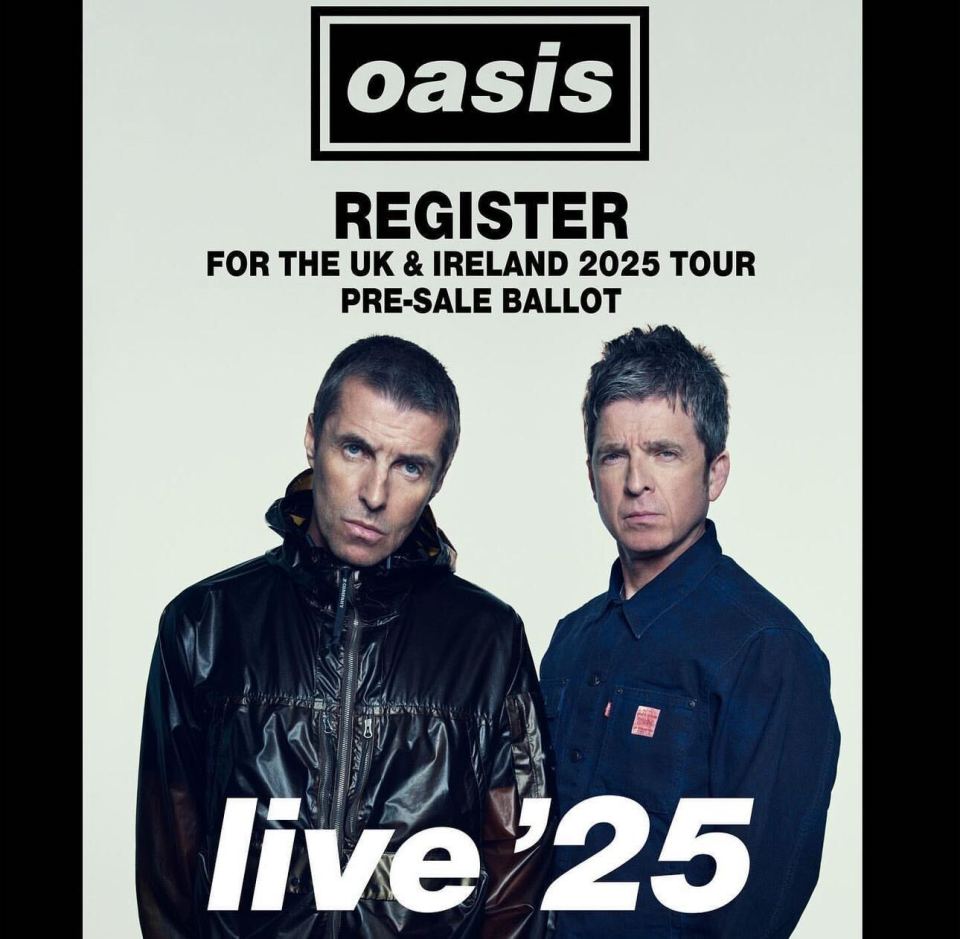 Oasis announced a pre-sale ticket ballot with fans racing to sign up tonight