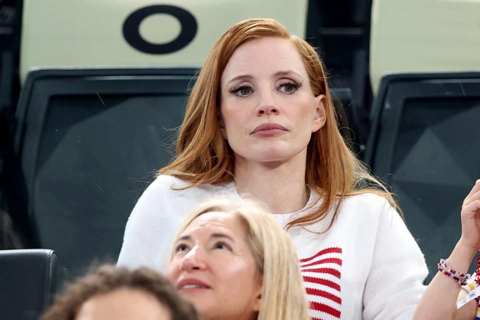 Oscar-winner Jessica Chastain also enjoyed the Artistic Gymnastics Women's Qualification on day two