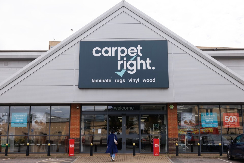 LONDON, ENGLAND - JULY 12: A general view of a Carpetright store on July 12, 2024 in London, England. Carpetright has filed a notice of intent to appoint administrators. The floor-covering company has 274 stores across the country and employs 3000 people. The company is currently up for sale. (Photo by Dan Kitwood/Getty Images)