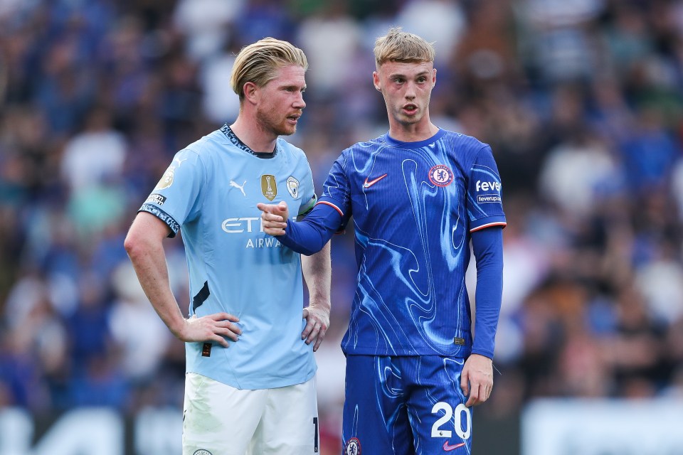 Cole Palmer in action during Chelsea's opening fixture of the 2023/24 season against Man City