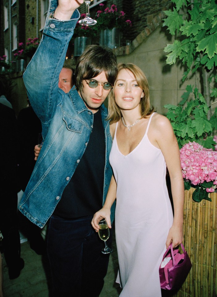 Oasis frontman Liam Gallagher with his wife, actress Patsy Kensit at a Vogue party, 19th May 1998. (Photo by Dave Benett/Getty Images)