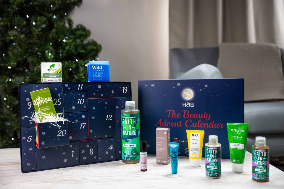 a beauty advent calendar with faith in nature products