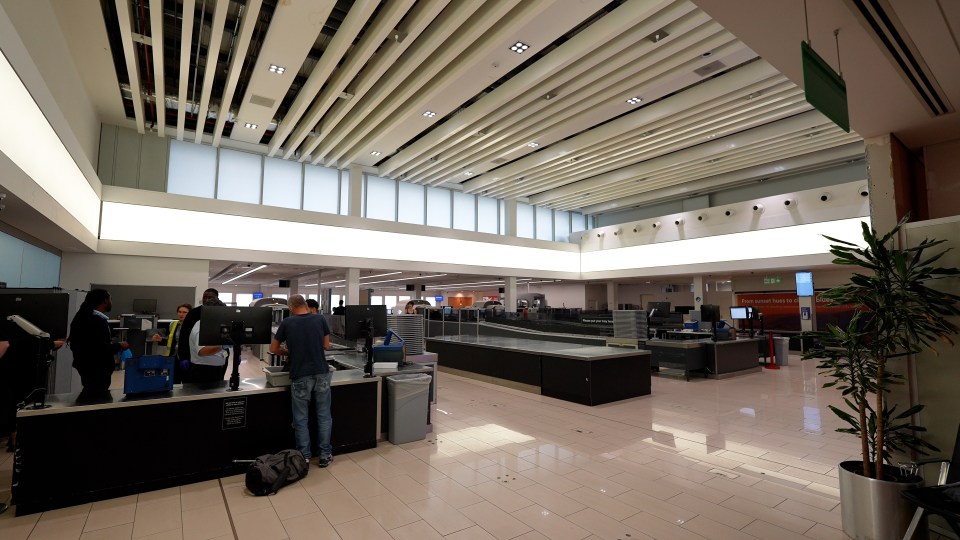 The airport features a newly refurbished security area