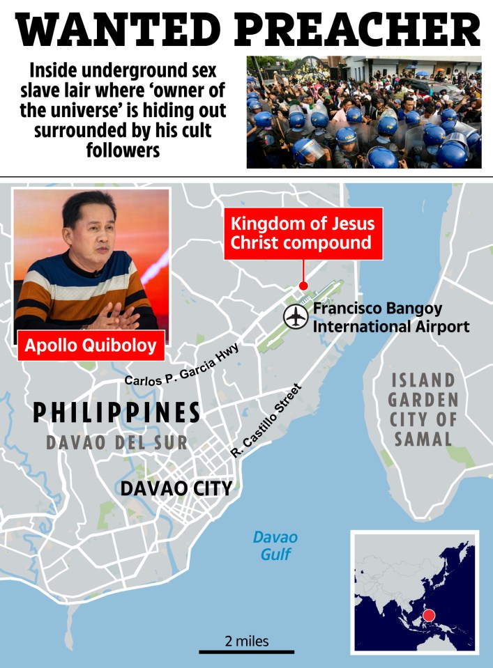 a map showing the location of a wanted preacher in the philippines