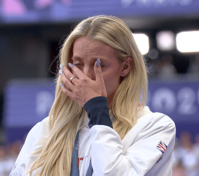 Keely Hodgkinson was in tears as she got her gold medal