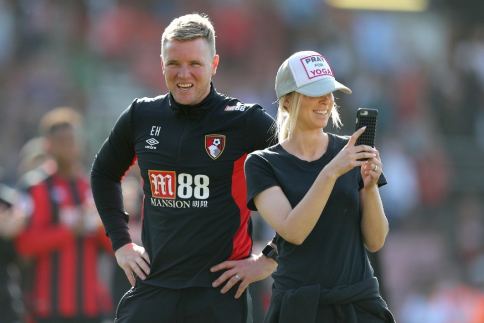 Eddie Howe revealed he is lucky to have the support of his wife with his job