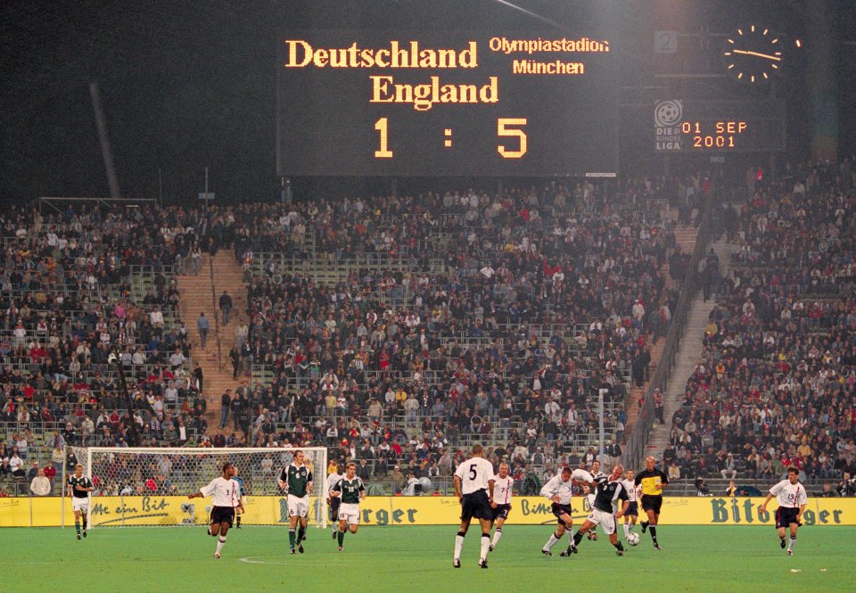 Sven led England to a 5-1 win against Germany in 2001