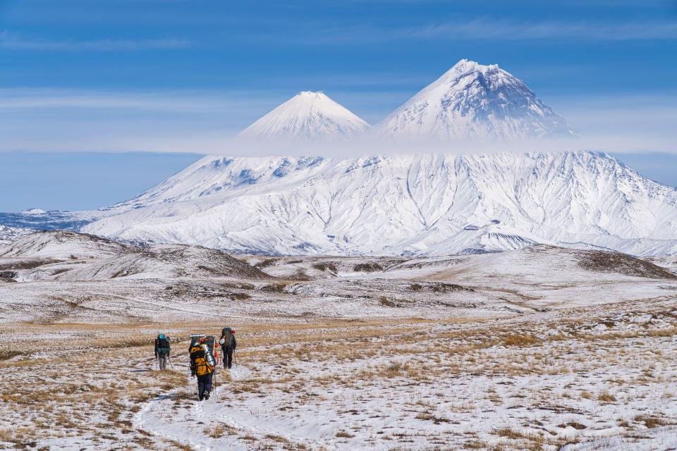 Two volcanoes in Kamchatka, eastern Russia (file image)