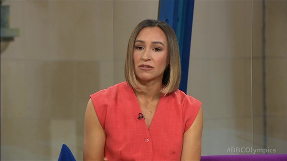  Dame Jessica Ennis-Hill is in the BBC studio during the 2024 Olympics