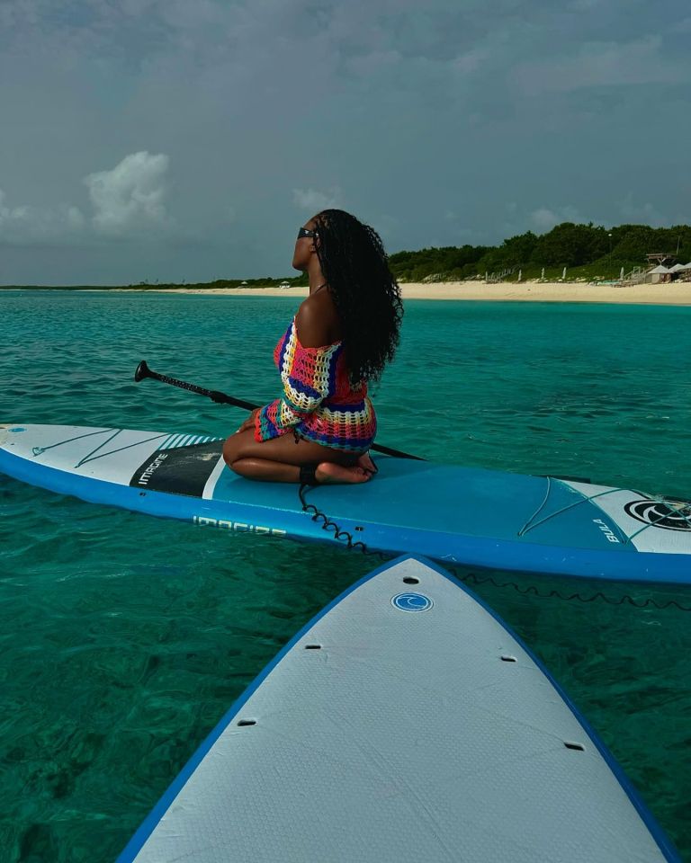 Saka's girlfriend Tolami Benson also posted a picture on a paddle board