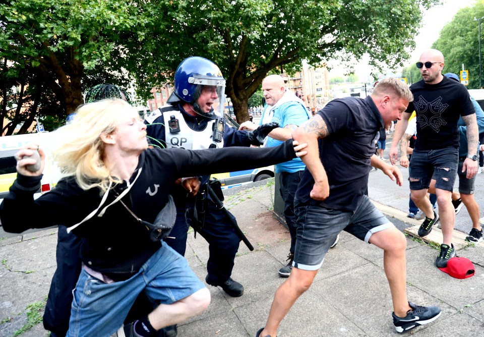 Brawls have also erupted between the rioters and those looking to defend city centres