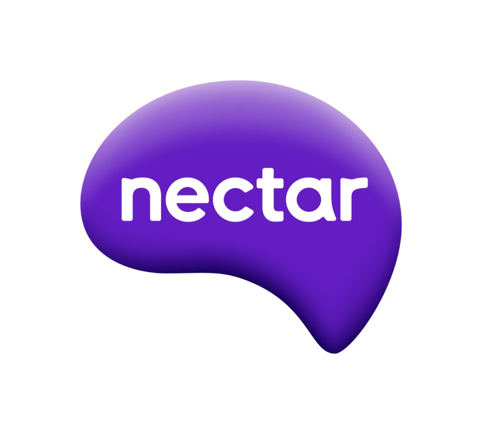 a purple speech bubble with the word nectar on it