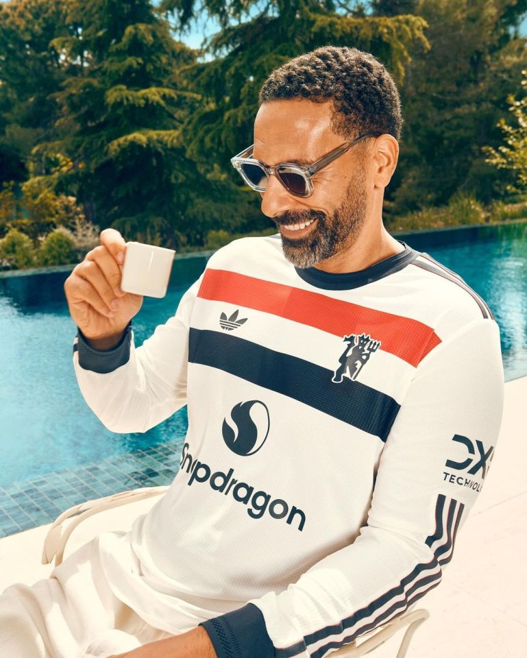 Former Man Utd star Rio Ferdinand helped out with the launch of their new third kit