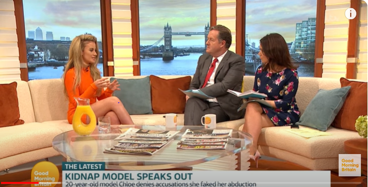 Chloe Ayling's drama series will recreate the moment the model went live on air to speak to Piers Morgan and Susanna Reid about her kidnapping