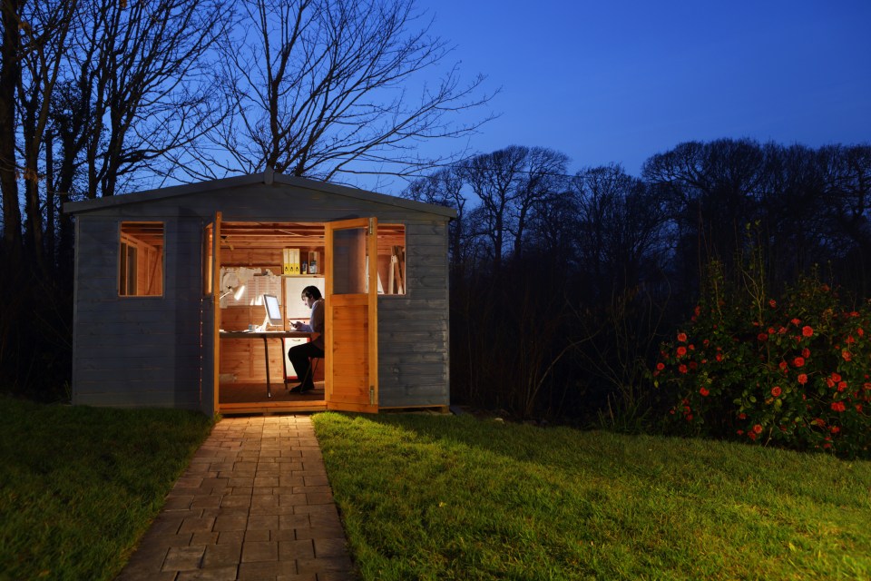 A powerline network uses an electrical power cable between the home and a garden building, like a shed, to deliver internet