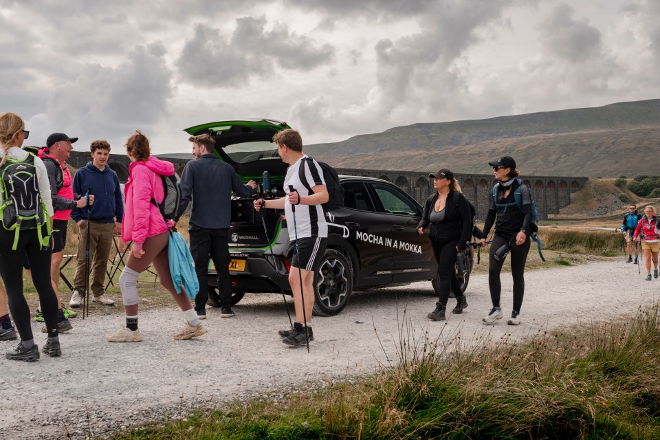 We treated walkers to coffee and cake where the 24-mile route meets the famous Ribblehead Viaduct