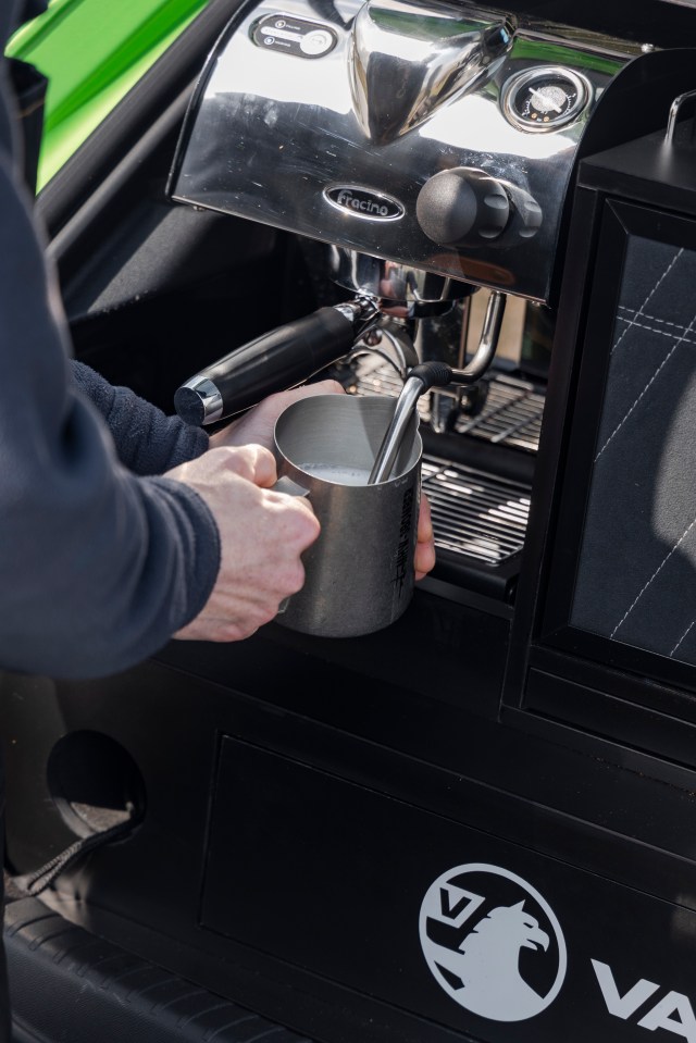 The in-car coffee bar and all the kit will cost you £4k