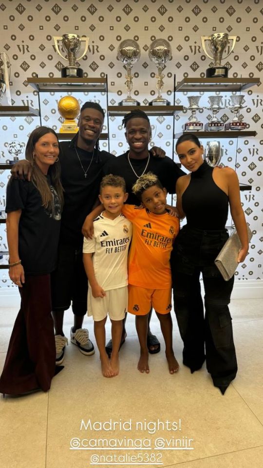 Kardashian also met up with Eduardo Camavinga and Vinicius Jr