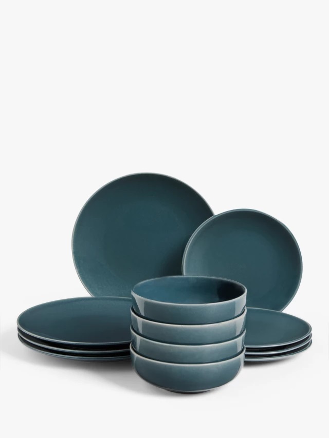 This Artisan 12-piece stoneware dinner set from John Lewis is down from £55 to £27