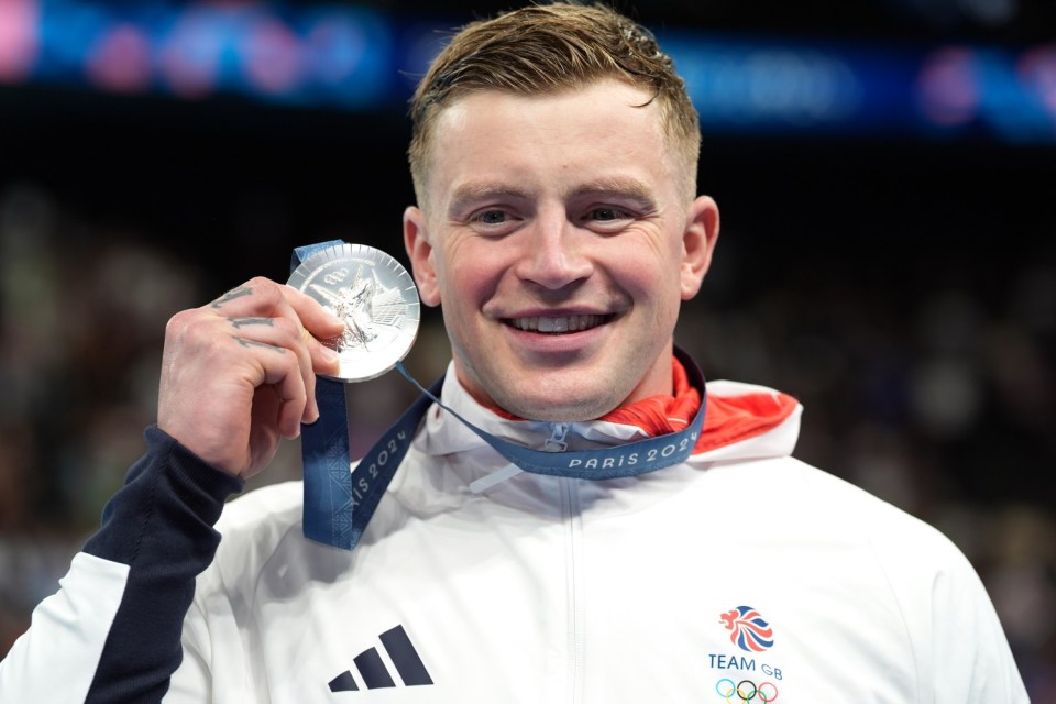 File photo dated 28-07-2024 of Great Britain's Adam Peaty with his silver medal following the Men's 100m Breaststroke Final. Issue date: Sunday August 11, 2024. PA Photo. See PA story OLYMPICS British Medallists. Photo credit should read: Martin Rickett/PA Wire