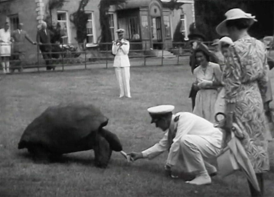 He was also visited - and fed - by the Duke of Edinburgh in 1957