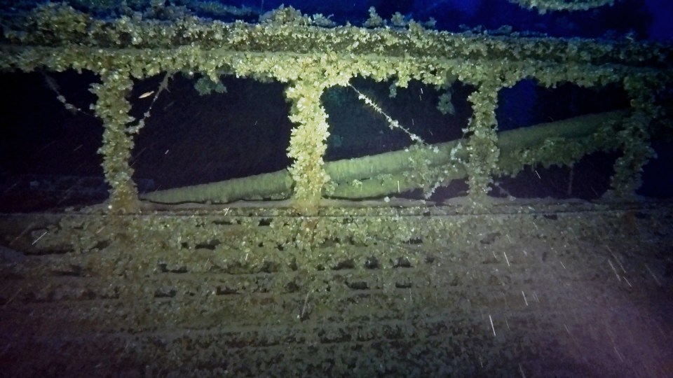 This is the old deck, said to be in decent shape despite a century under sea