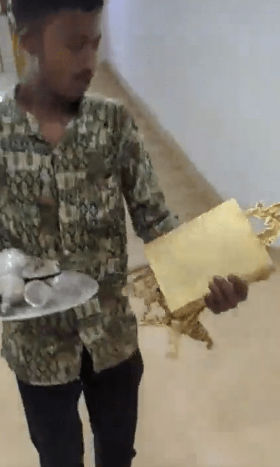 One protester stole a gold book and drinking cups