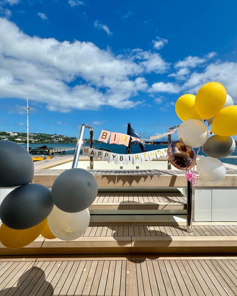 The couple had set up balloons for the six year old