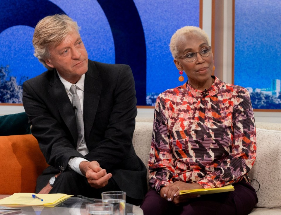 Editorial use only Mandatory Credit: Photo by Ken McKay/ITV/REX/Shutterstock (14634411h) Richard Madeley, Trisha Goddard 'Good Morning Britain' TV show, London, UK - 13 Aug 2024