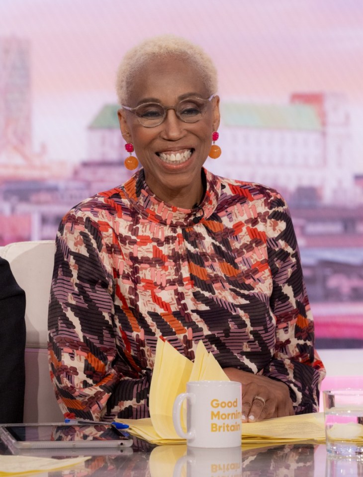 Editorial use only Mandatory Credit: Photo by Ken McKay/ITV/REX/Shutterstock (14634411w) Trisha Goddard 'Good Morning Britain' TV show, London, UK - 13 Aug 2024